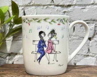 Les Amoureux de Peynet kleurrijke mok Yamaka Japan