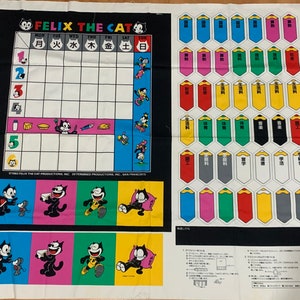 Vintage 39 x 45" stof Felix the Cat 1993 Felix the Cat Productions Inc.