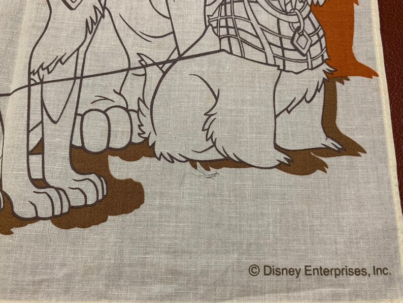 Vintage kid/'s Handkerchief Disney Enterprises Lady and the Tramp from Japan