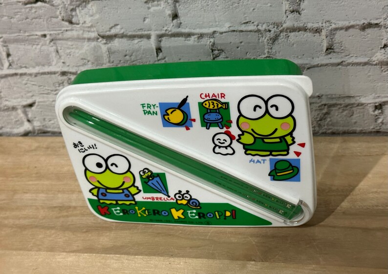 1991 Sanrio Kero Keroppi Lunch Box and Chopsticks Etsy