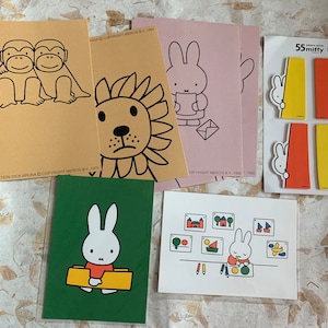 Papel para escribir cartas, postales y post-it vintage de Miffy