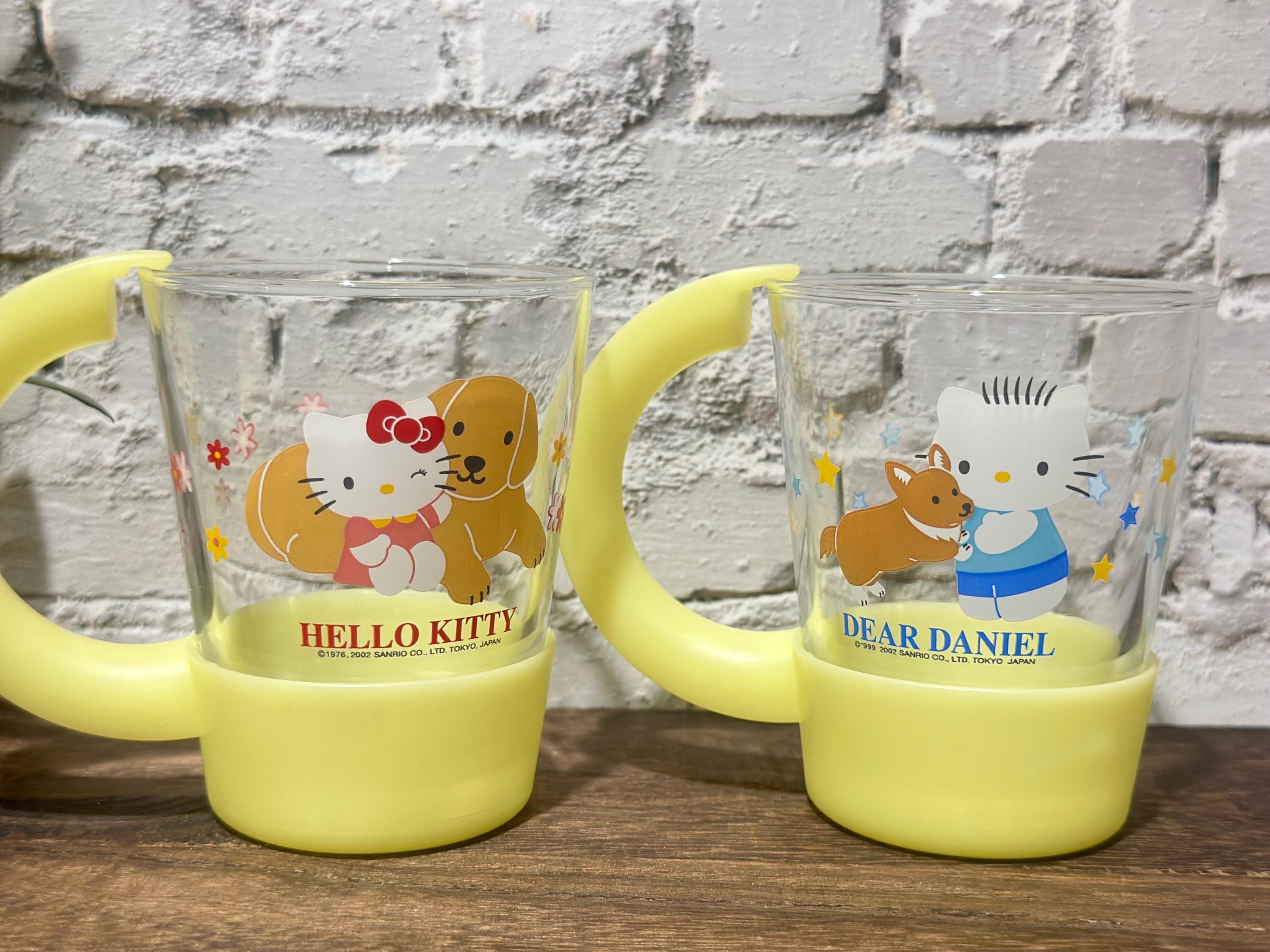 2002 Sanrio Hello Kitty and Dear Daniel Clear Glass With Handle