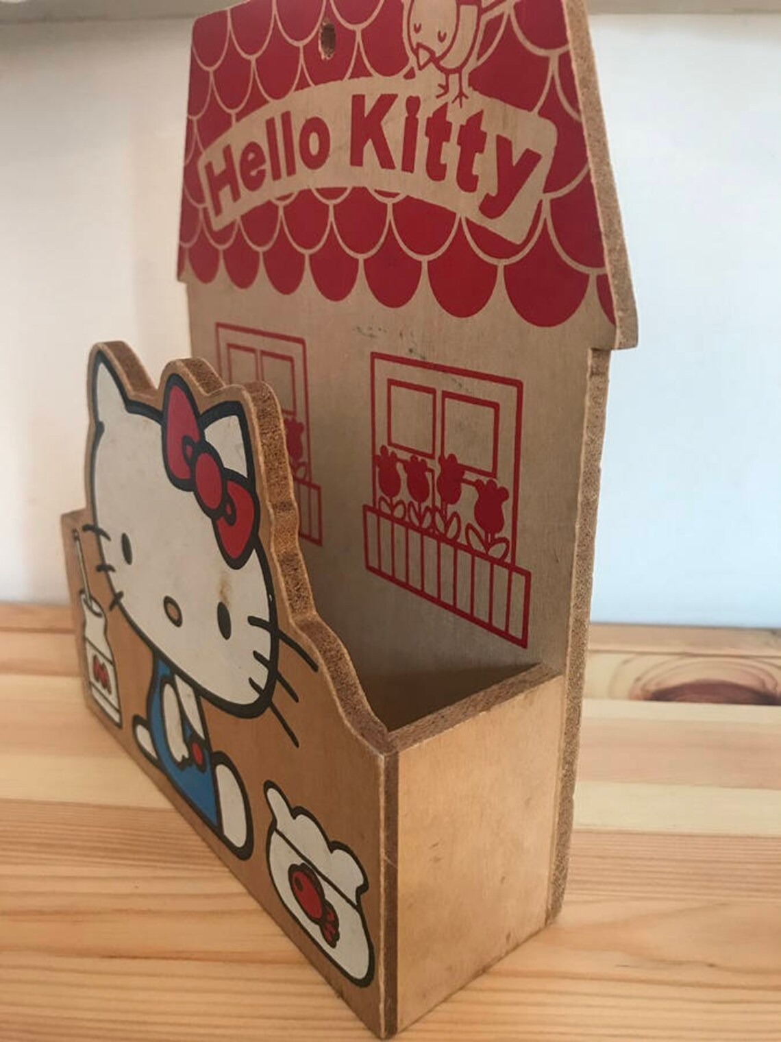 1975 Sanrio Hello Kitty Wood Hanging opbergdoos Etsy
