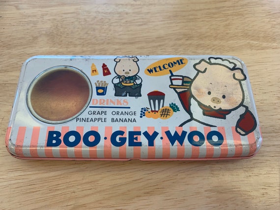 希少なヴィンテージ 1984 サンリオ ブーギーウー ブリキ鉛筆箱
