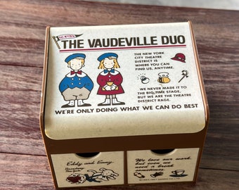 1987 Sanrio The Vaudeville Duo Eddy & Emmy Drawer Storage box with mirror