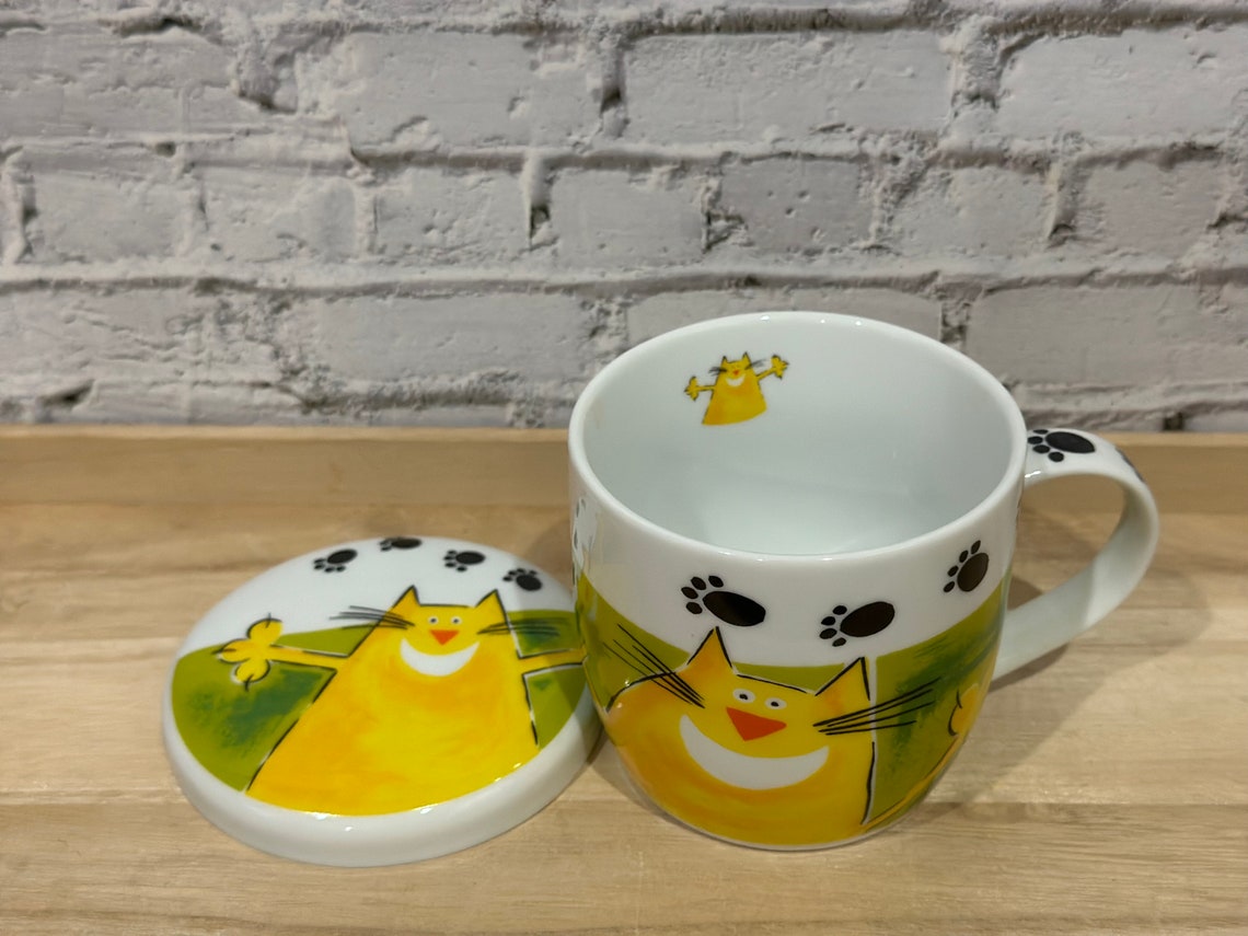 Gallery by Inhesion Cat Coffee Mug With Lid - Etsy