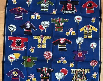 Vintage Japanese Handkerchief Old Fashion Japanese Dress and Accessory