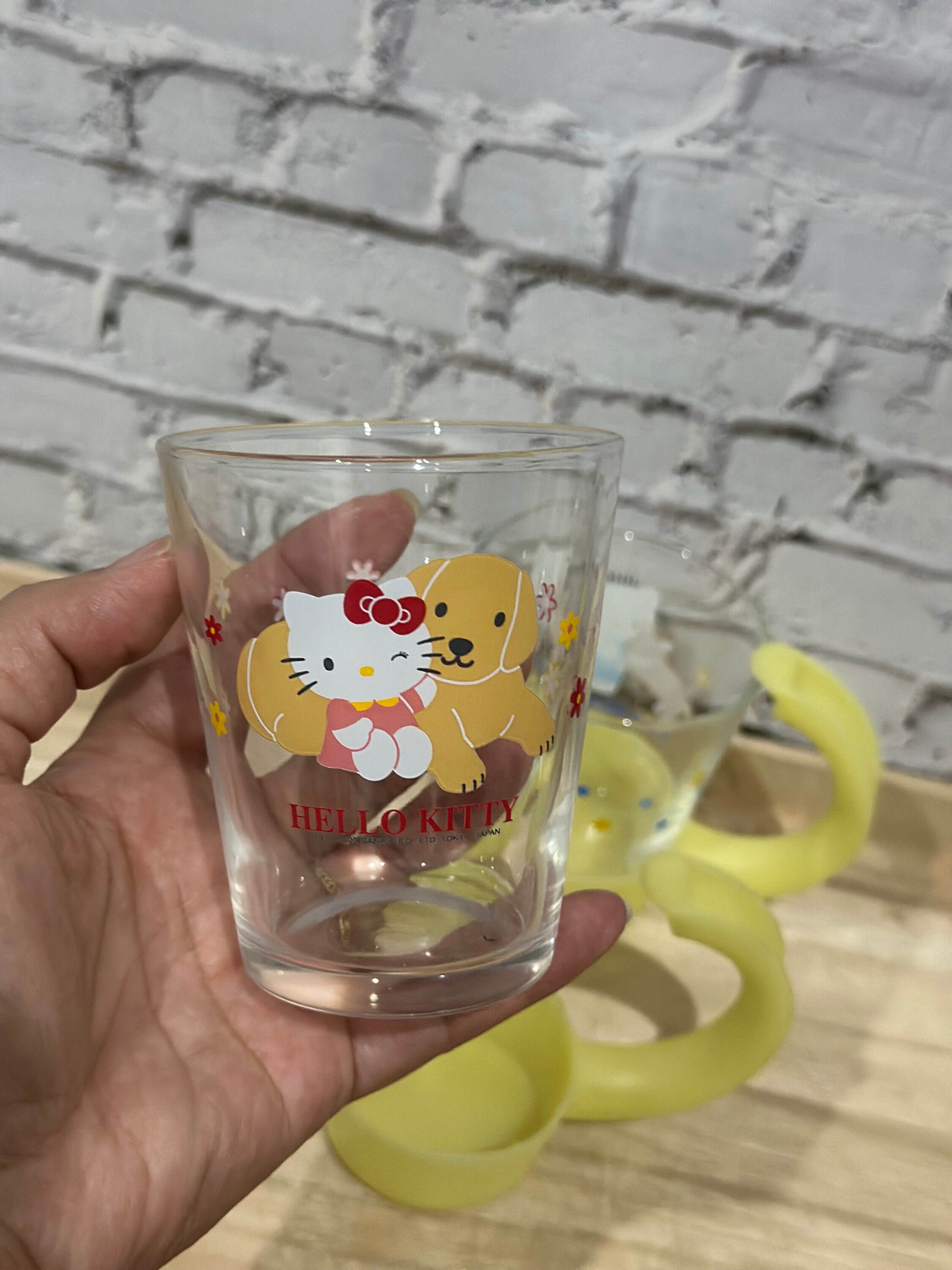 2002 Sanrio Hello Kitty and Dear Daniel Clear Glass With Handle
