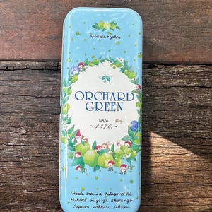 1993 San-X Orchard green tin Pencil box