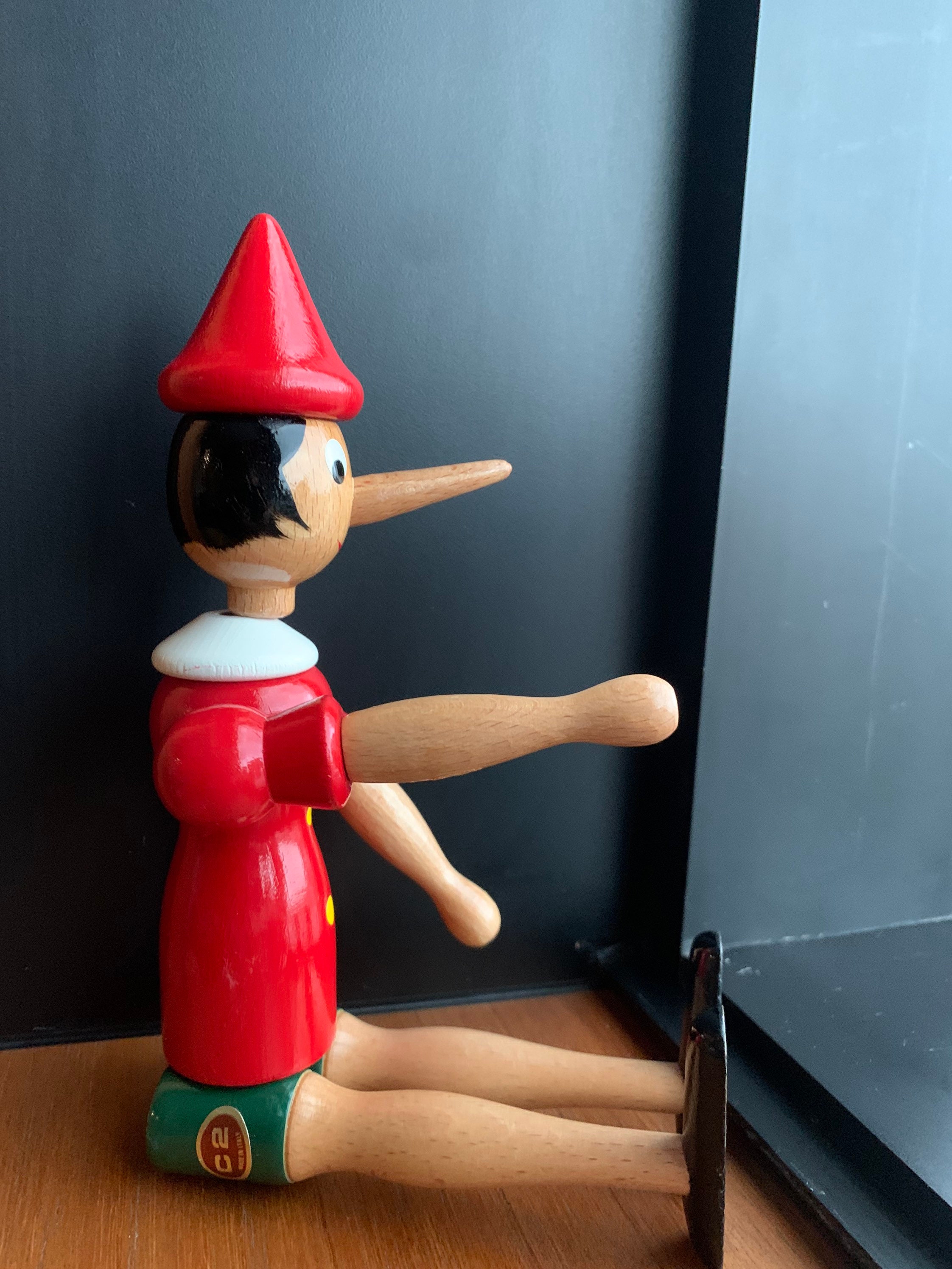 Vintage Pinocchio Wood Figure Made in Italy - Etsy