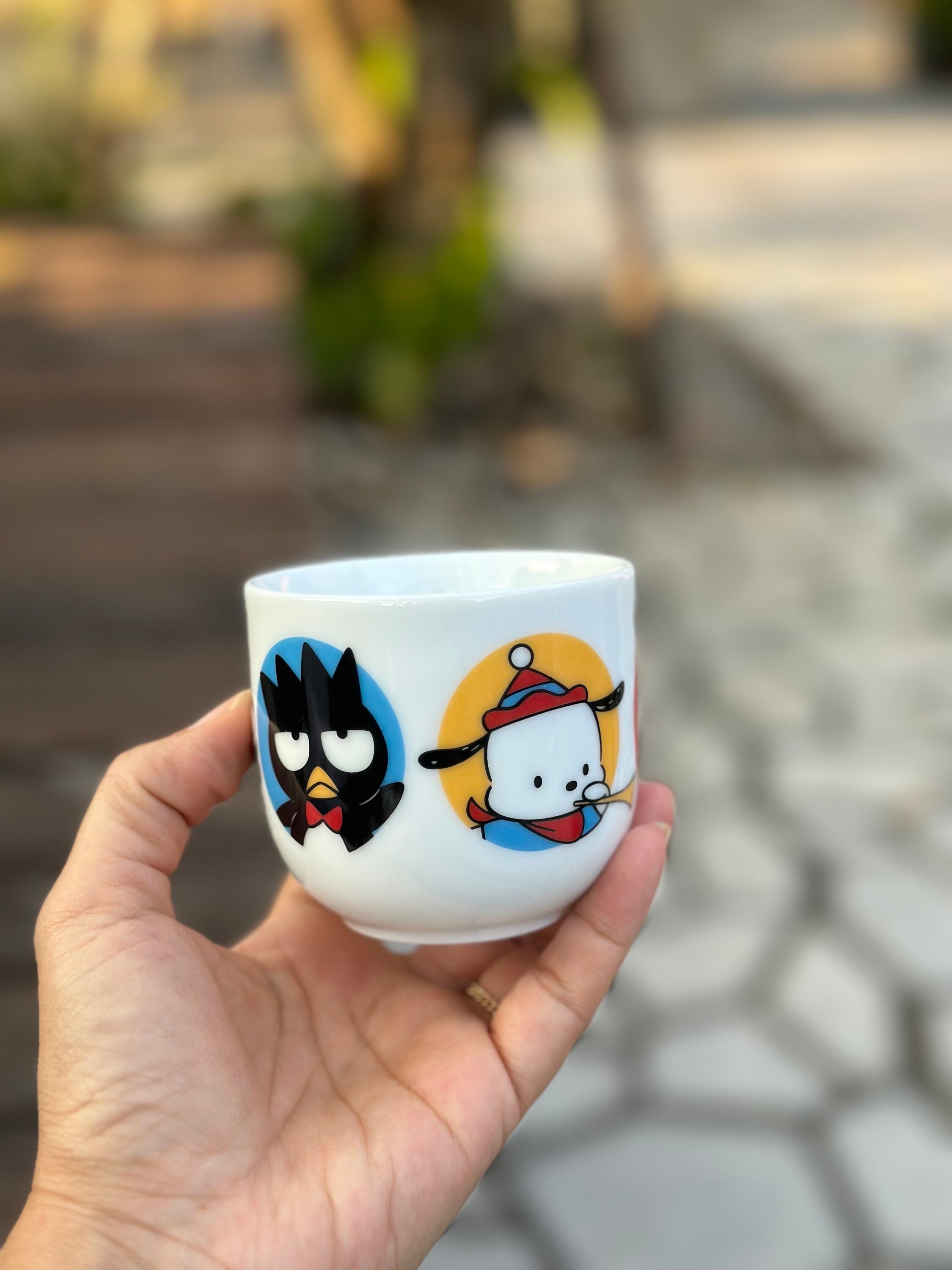 1993 Sanrio Hello Kitty Harmony Land Mug, Bad Badtz Maru, Pochacco
