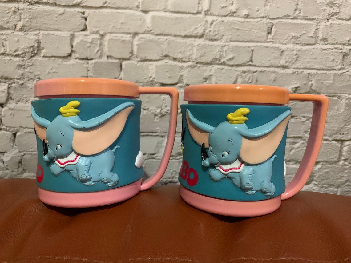 1996 Disney Dumbo Plastic mugs set of 2 Etsy