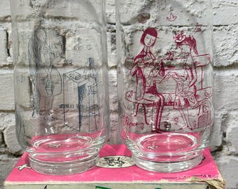 Les Amoureux de Peynet waterglasbeker set van 2
