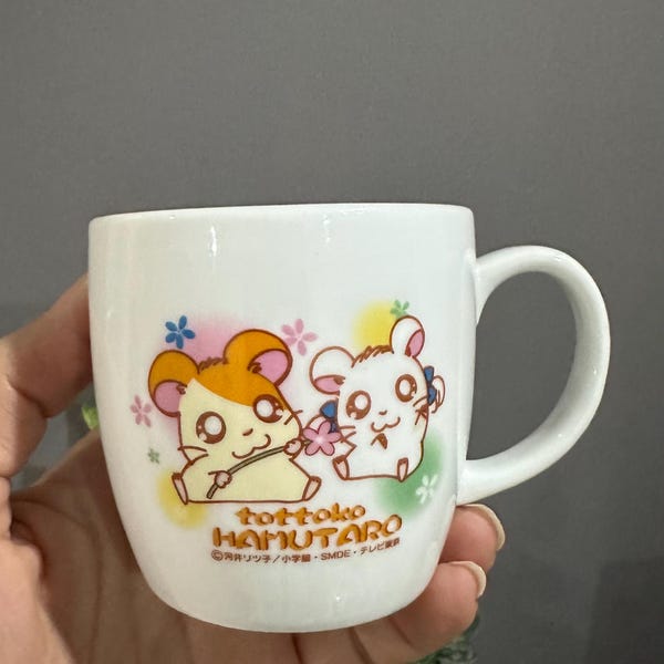 Taza vintage de Hamtaro: taza de café de cerámica de anime japonés de los años 2000