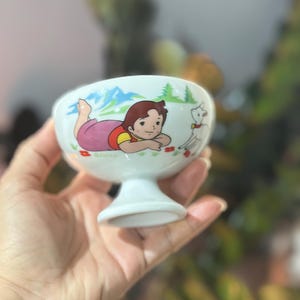 Vintage Heidi Ice Cream Cup – Pedestal Dessert Cup Japan Anime Tezuka Style