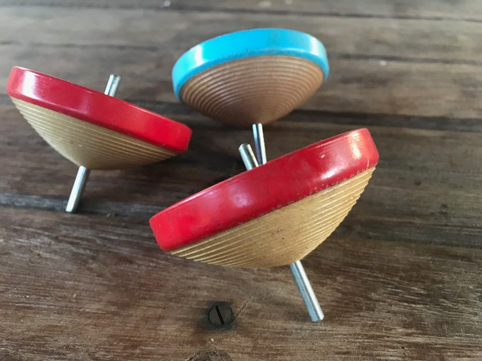 3 Japanese spinning top vintage Spinning top toy Etsy