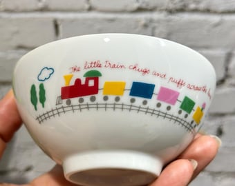 1977 Sanrio The little train Fancy Friends Japanese rice bowl