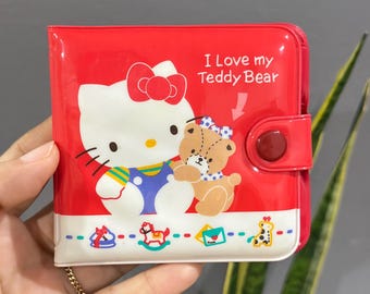 Vintage 1986 Sanrio Hello Kitty three fold red wallet