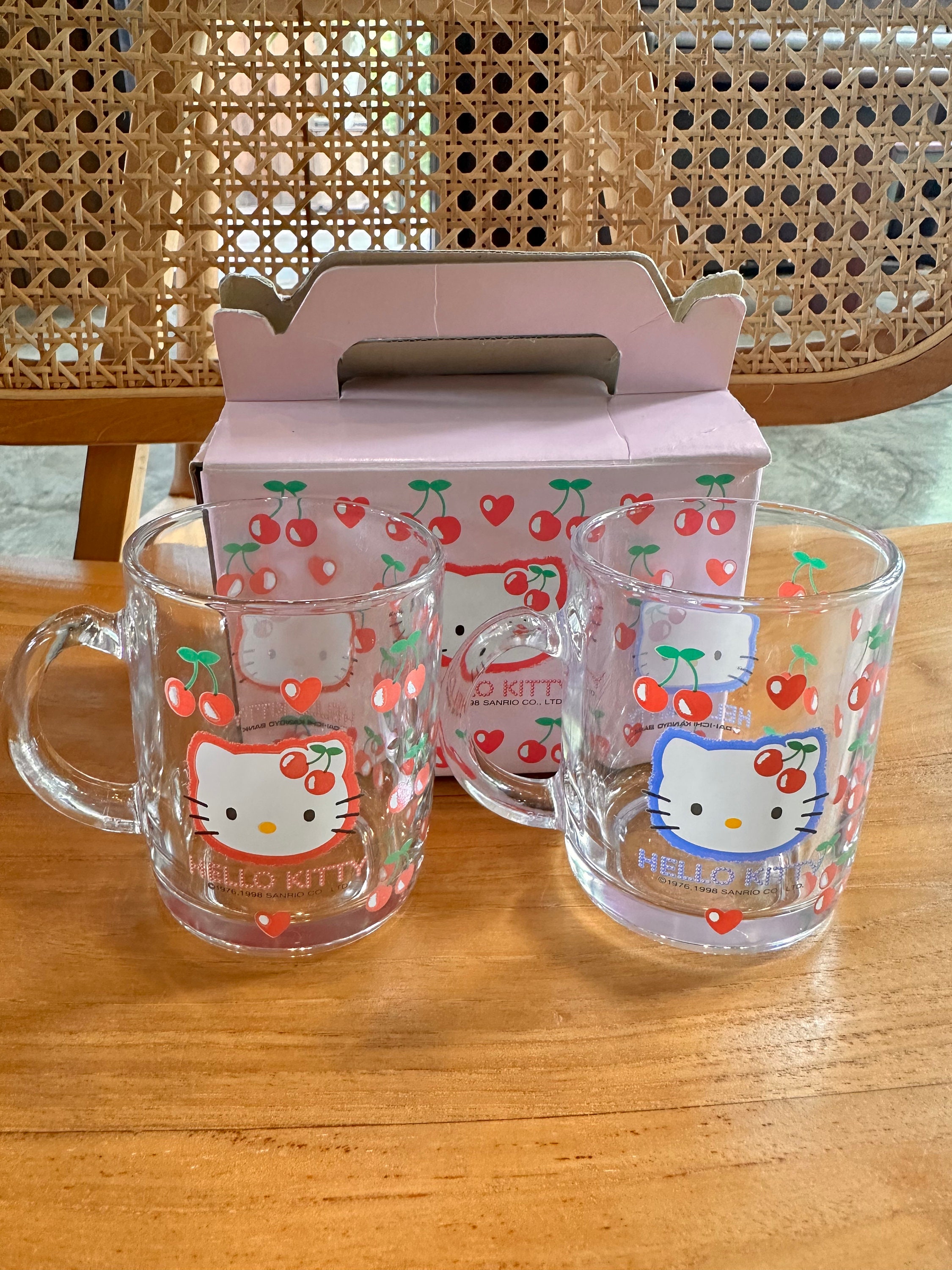 1998 Sanrio Hello Kitty 1998 Coffee Clear Mug Glass Set of 2 - Etsy