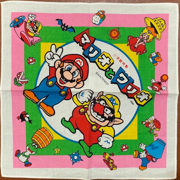 Vintage Child's handkerchief Super Mario World Nintendo Super Mario Bros.