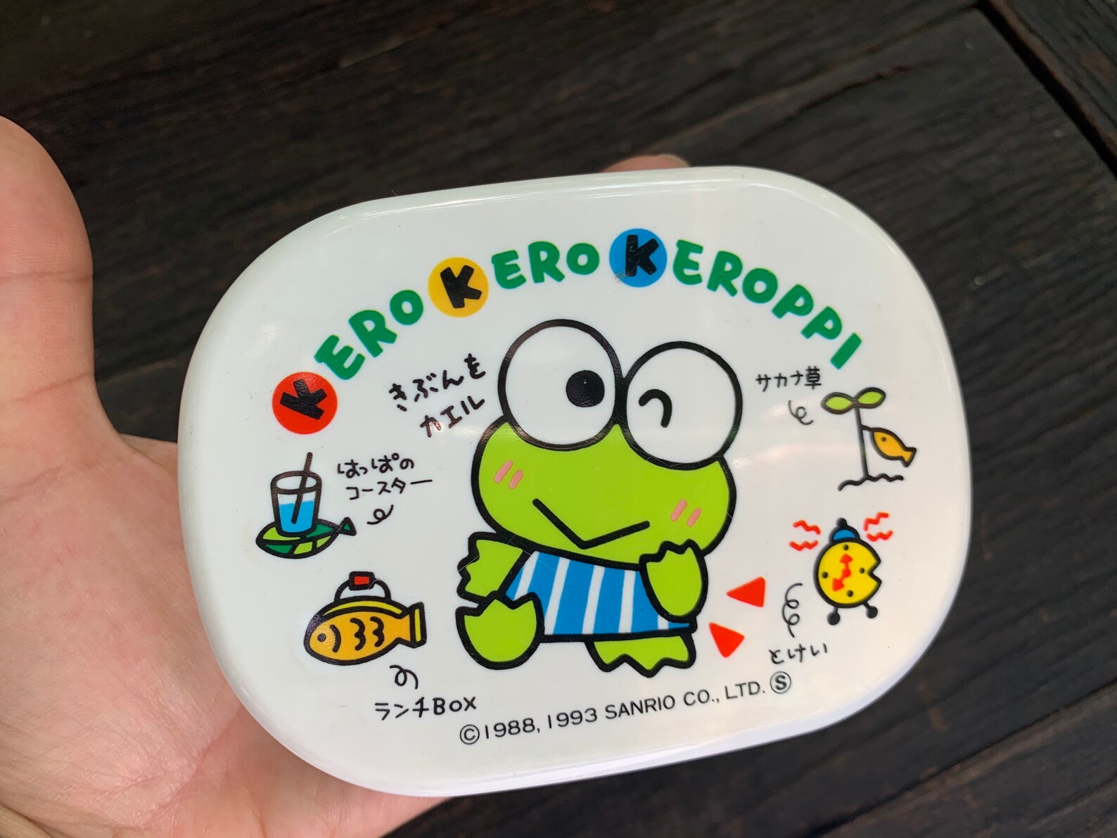 1993 Sanrio Hello Kitty / Keroppi Lunch Box storage box Made Etsy