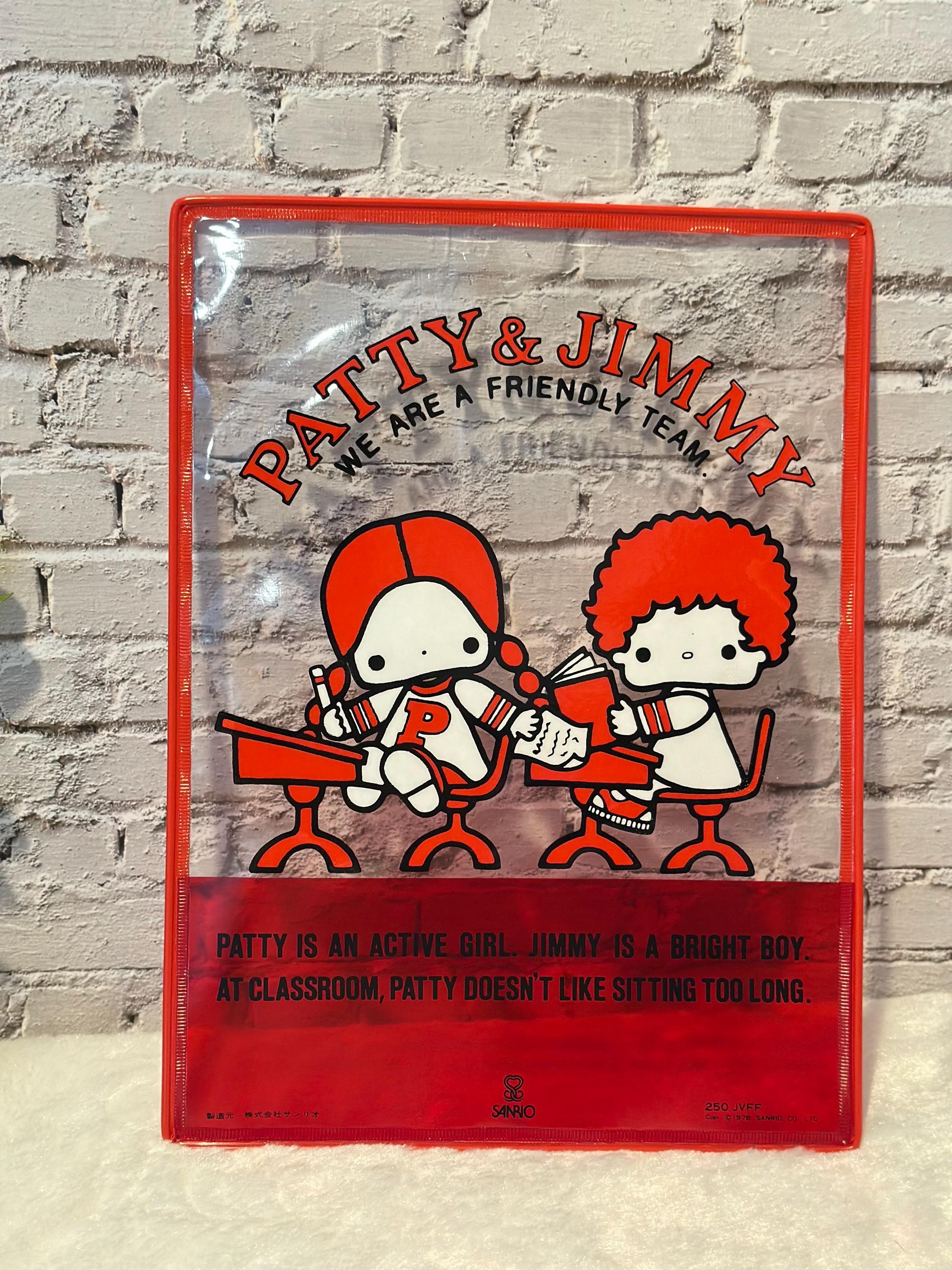 Vintage Sanrio Patty & Jimmy Clear File Sleeve | Red Document
