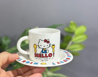 1975 Sanrio Hello Kitty espresso Mug and Saucer