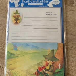 Carta postal de La historia del valle de los Moomin de 1990