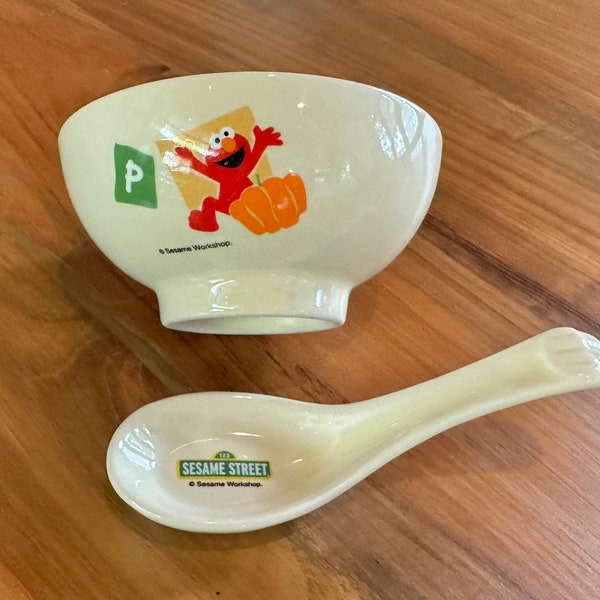 Vintage Sesame Street Jim Henson Productions small bowl and spoon