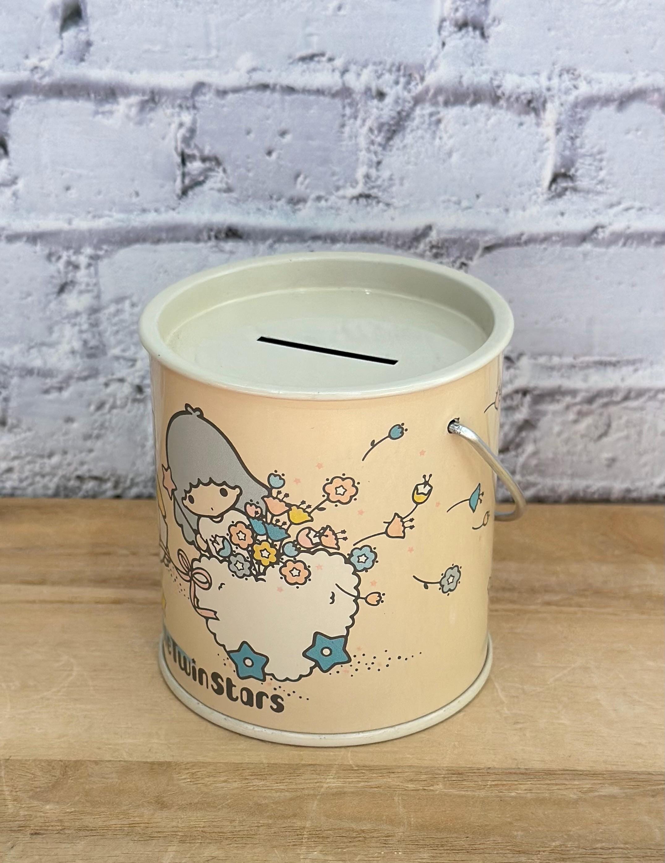 1976 Sanrio Little Twin Stars Kiki & Lala Metal Coin Bank Made in