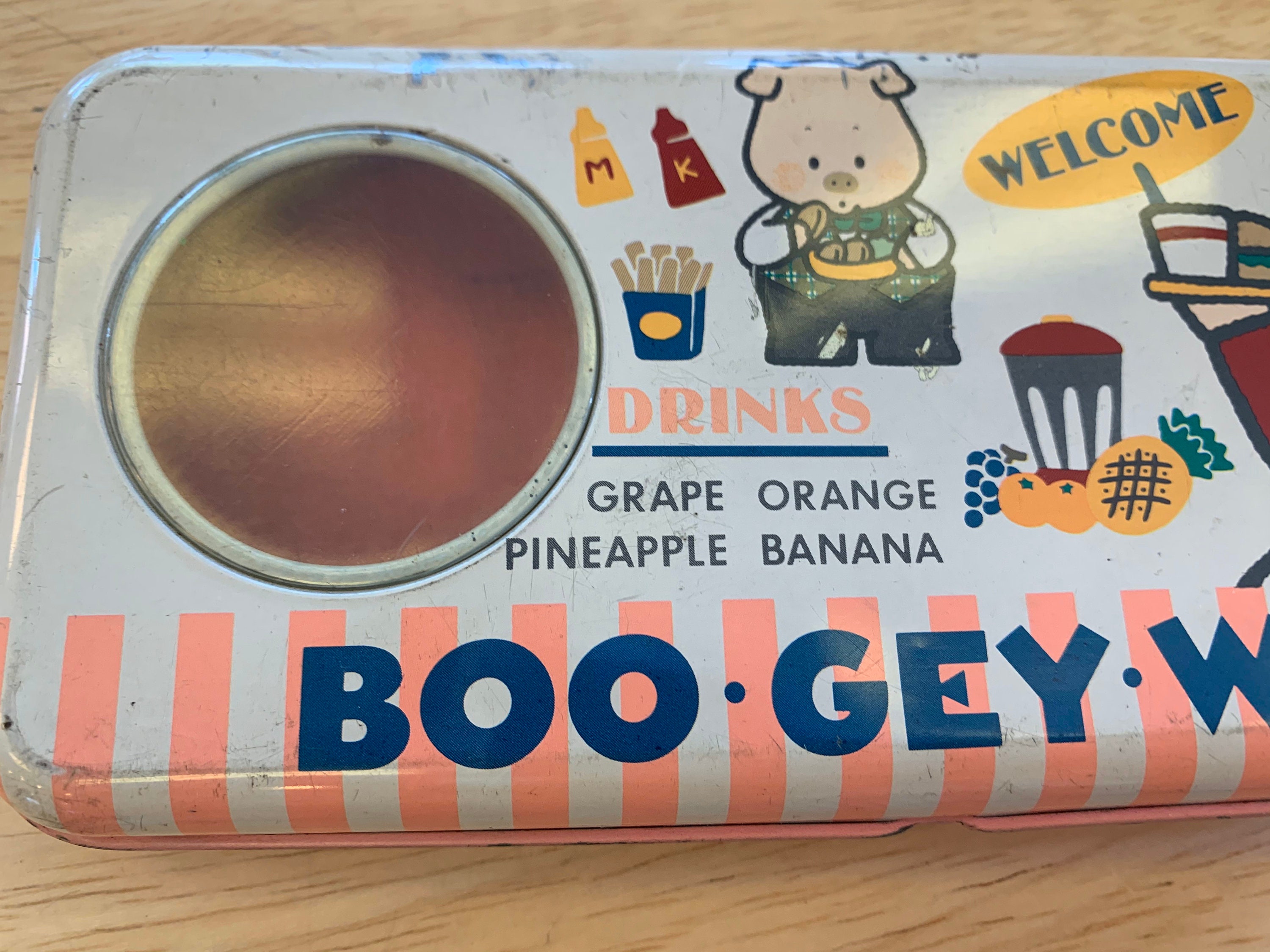 希少なヴィンテージ 1984年 サンリオ ブーギーウー ブリキ鉛筆箱 日本