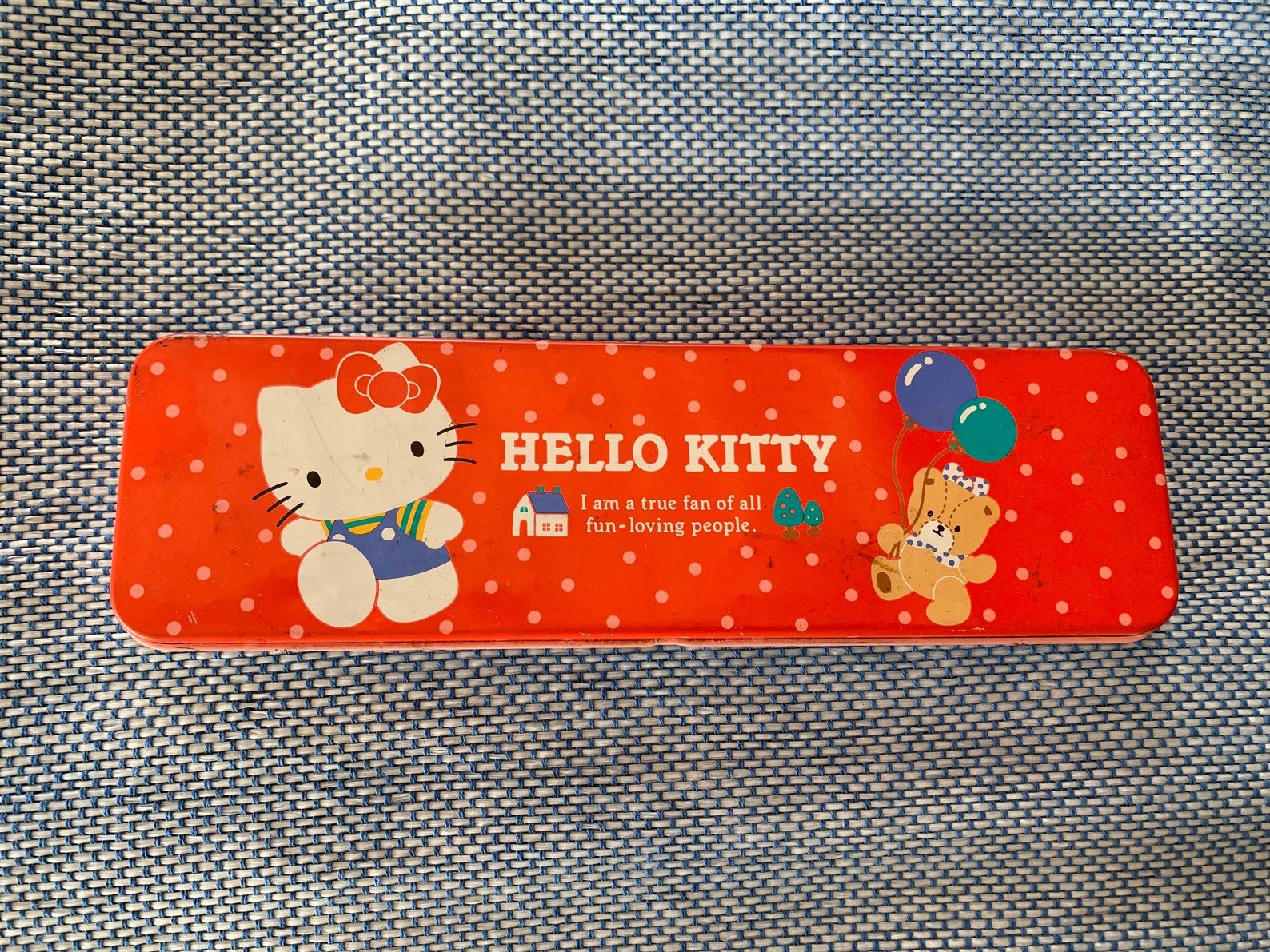 Vintage Sanrio Hello Kitty Stationery Set Tin Pencil Box Etsy