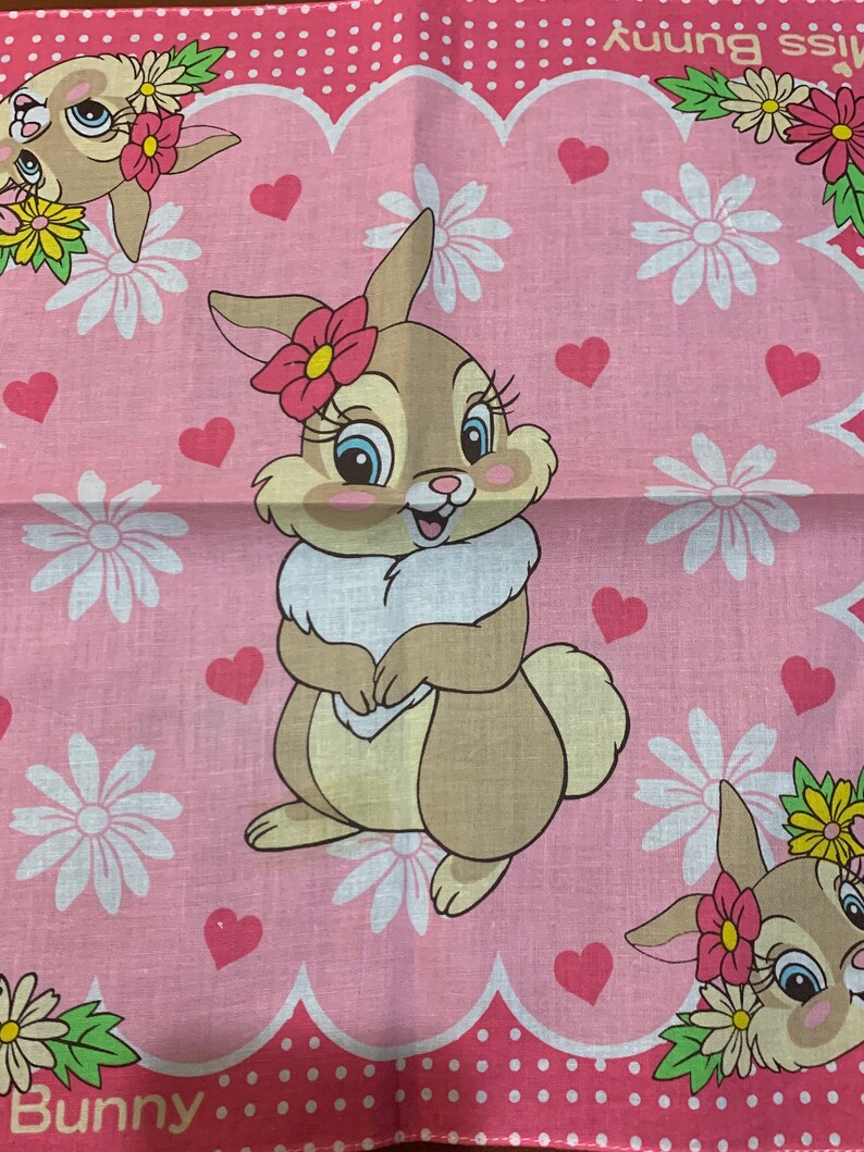 Vintage girl/'s handkerchief Miss Bunny Thumper /'s Girlfriend