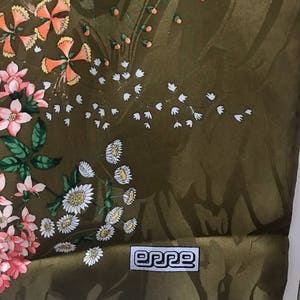 Foulard Carré Erre Authentique En Soie 100% - Imprimé Animal - Vintage Occasion