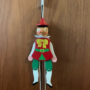 Vintage Christmas Pinocchio movable Puppet made in Italy