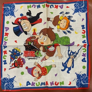 1989 child’s handkerchief Akuma-kun Japan manga series