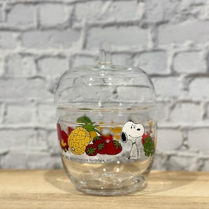 Snoopy Apfelform Kanister Candy Glasdose mit Deckel