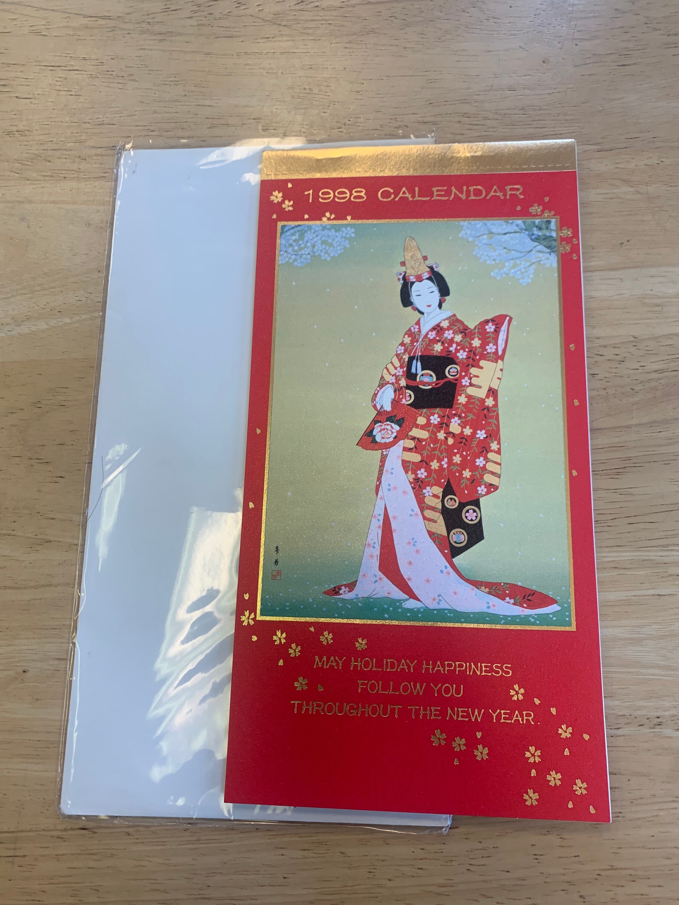 Hallmark Sanrio New Year Greeting Card 1998 Calendar Girl in Kimono Dress -  Etsy