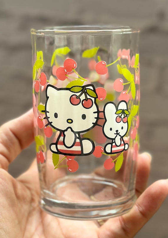 Sanrio Hello Kitty Water Glass Vintage 2000 Kitty Pink Cherry - Etsy