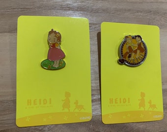 Vintage Heidi, Girl of the Alps Metal Pin badge set of 2