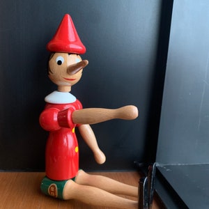 Vintage Pinocchio Wood Figure made in Italy