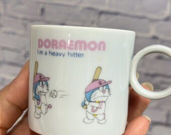 Vintage Doraemon x Rune Naito Mini Espresso Mug  Baseball Series Japan