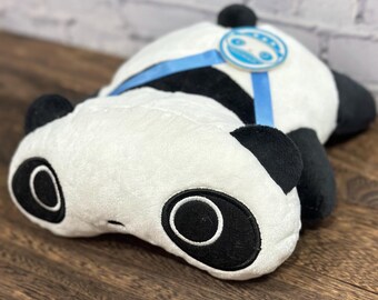 Vintage San-X Tarepanda Plush with Blue Medal - Rare 90s Lazy Panda Stuffed Toy