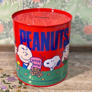 Vintage Snoopy Money Box - Etsy