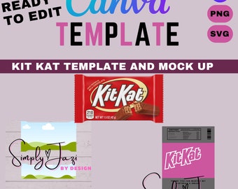 Editable Canva CHOCOLATE WAFER Wrapper Template | SVG Instant Download