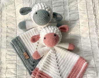 Crochet Lamb, Sheep Lovey, Amigurumi, Lamb Plush, Stuffed Animal, Baby Shower, Baby Gift, Baptism, First Birthday, Gender Neutral, Lamb Toy