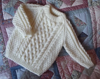Hand Knit Babies Aran Jumper