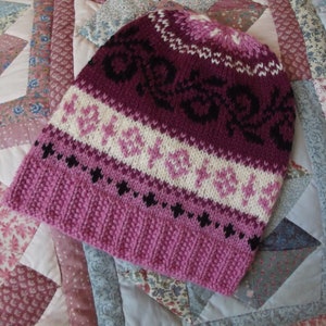 Hand Knit Nordic / Fair Isle Ski Hat