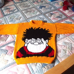 Kinder Handstrick Dennis die Menace Pullover