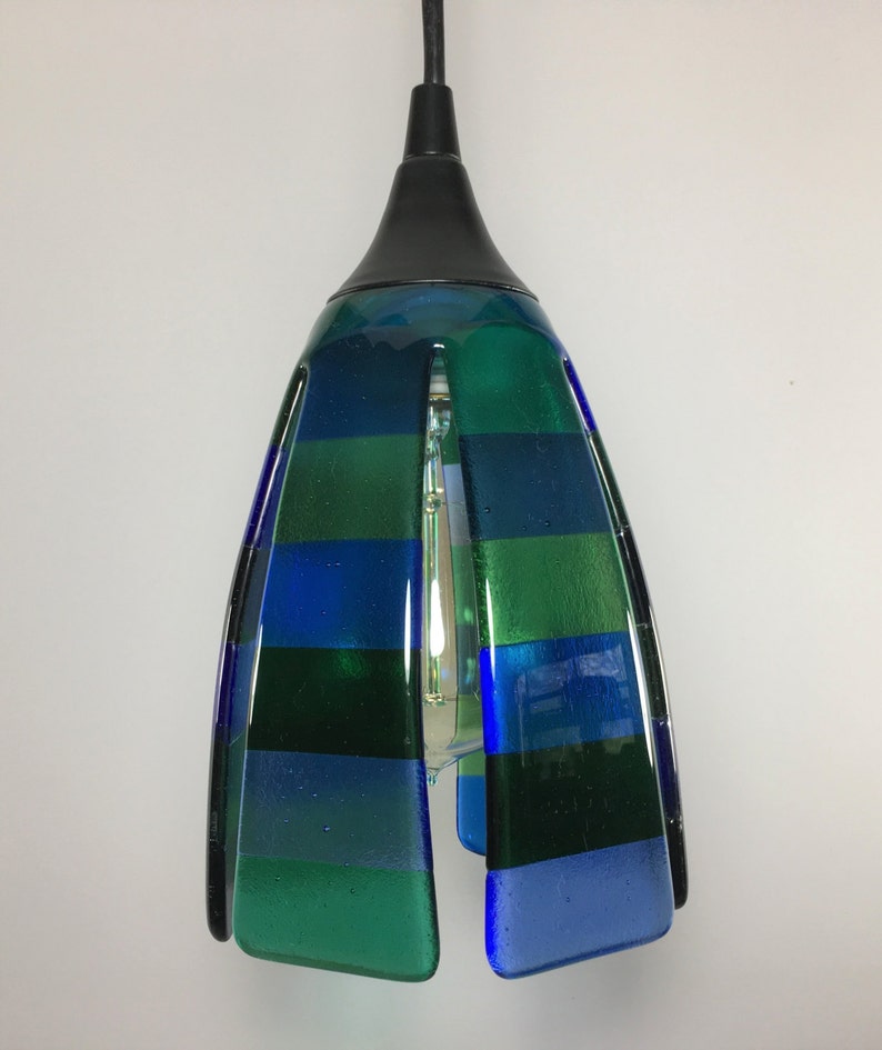 Green Glass Pendant Lights image 0